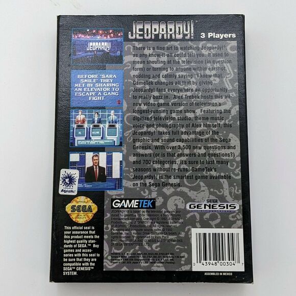 SEGA Genesis Video Game Lot of 2 RBI Baseball 4 and Jeopardy! with Alex Trebek - Picture 7 of 10